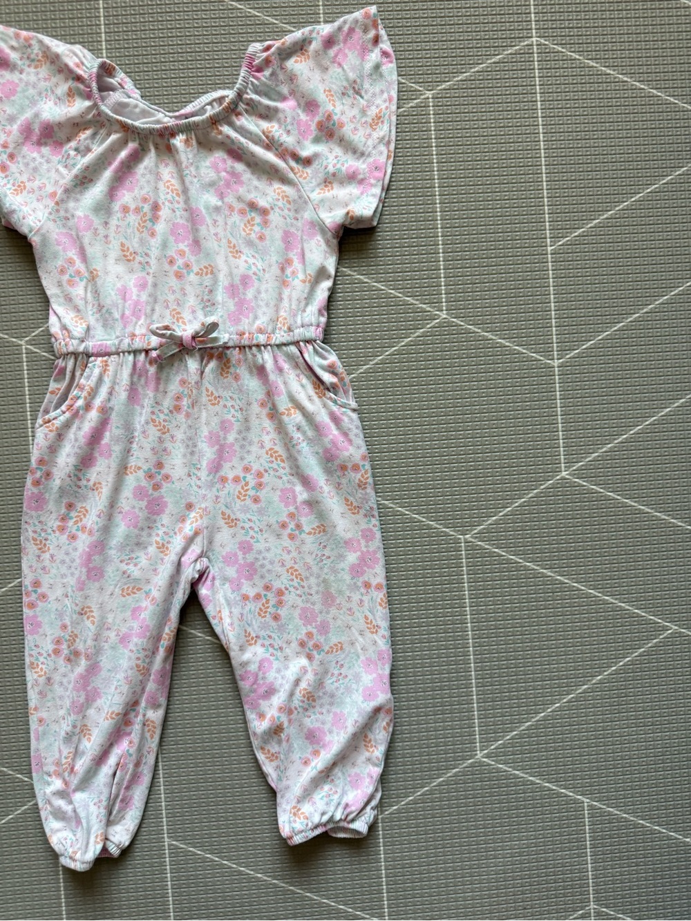 Milkberry|Baby Girl/toddler white Floral Jumpsuit in bamboo•••18M,boho style
